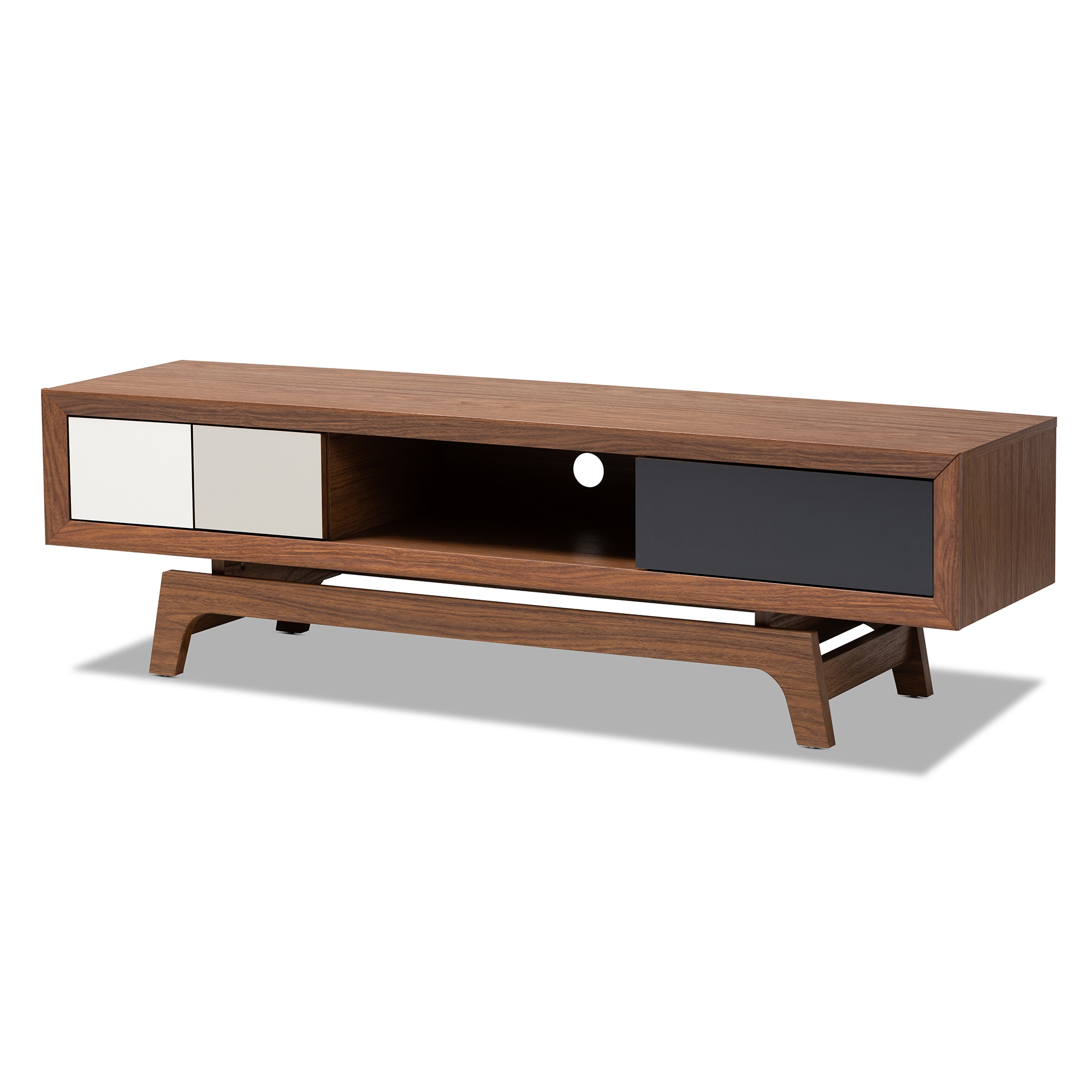 3 drawer mid century on sale modern tv stand